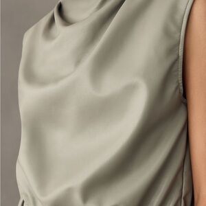 Anthropologie Maeve Faux Leather Top